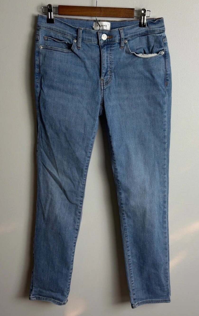 Frame Denim Quirky Jeans Medium Wash Blue Stretch Skinny Size 27 Women’s